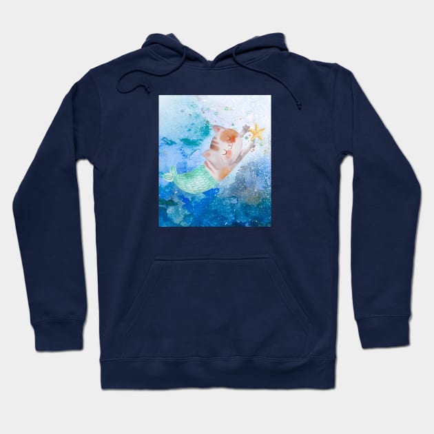 Watercolor cute mermaid purrmaid Hoodie by Mission Bear